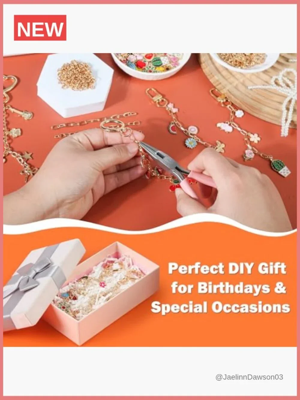 548Pcs Keychain Charms & Bracelet Making Kit with Tools